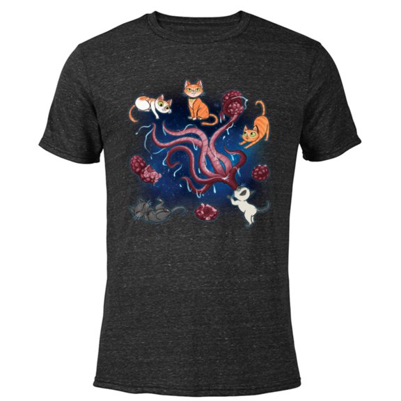 Marvel Studios The Marvels Goose & Flerkittens in Space Cute - Short Sleeve Blended T-Shirt for Adults - Customized-Black