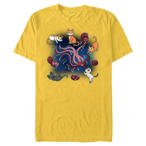 Marvel Studios The Marvels Goose & Flerkittens in Space Cute - Short Sleeve Blended T-Shirt for Adults - Customized-Yellow