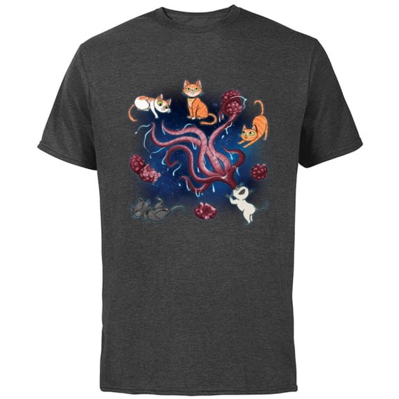 Marvel Studios The Marvels Goose & Flerkittens in Space Cute - Short Sleeve Cotton T-Shirt for Adults - Customized-Charcoal