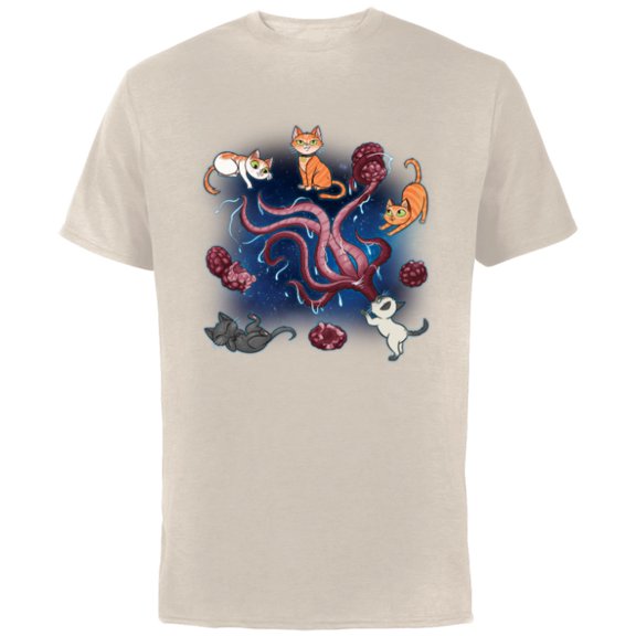 Marvel Studios The Marvels Goose & Flerkittens in Space Cute - Short Sleeve Cotton T-Shirt for Adults - Customized-Natural