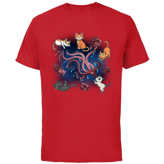 Marvel Studios The Marvels Goose & Flerkittens in Space Cute - Short Sleeve Cotton T-Shirt for Adults - Customized-Red
