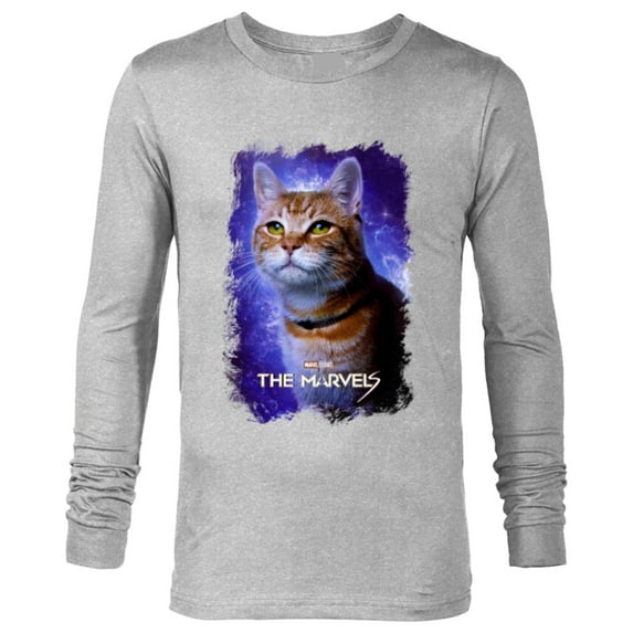 Marvel Studios The Marvels Goose the Flerken Cat Poster - Long Sleeve T-Shirt for Men - Customized-Athletic Heather