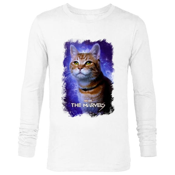 Marvel Studios The Marvels Goose the Flerken Cat Poster - Long Sleeve T-Shirt for Men - Customized-White