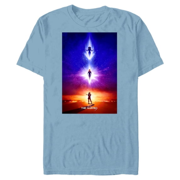 Marvel Studios The Marvels Monica Captain Marvel Ms. Marvel - Short Sleeve Blended T-Shirt for Adults - Customized-Ocean Blue