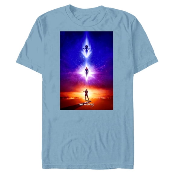 Marvel Studios The Marvels Monica Captain Marvel Ms. Marvel - Short Sleeve Blended T-Shirt for Adults - Customized-Ocean Blue