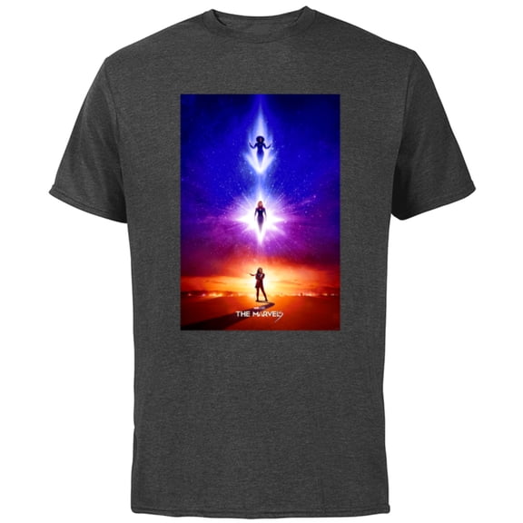Marvel Studios The Marvels Monica Captain Marvel Ms. Marvel - Short Sleeve Cotton T-Shirt for Adults - Customized-Charcoal
