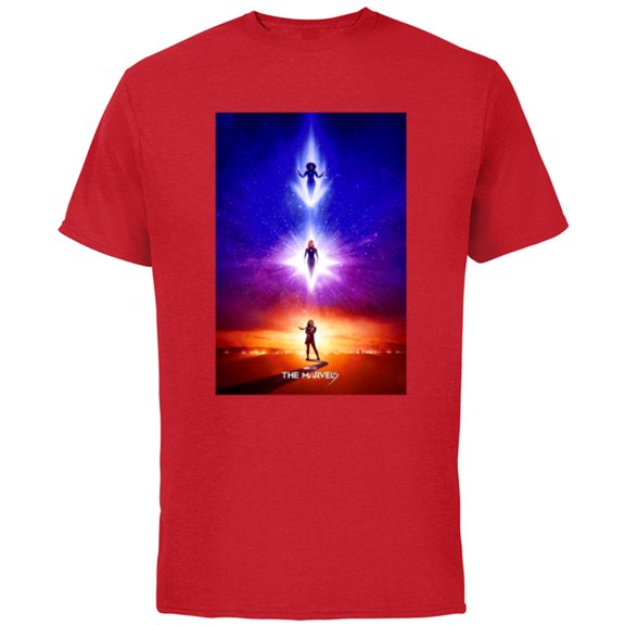 Marvel Studios The Marvels Monica Captain Marvel Ms. Marvel - Short Sleeve Cotton T-Shirt for Adults - Customized-Red