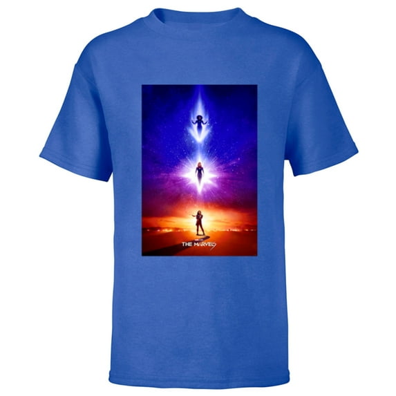 Marvel Studios The Marvels Monica Captain Marvel Ms. Marvel - Short Sleeve T-Shirt for Kids - Customized-Royal