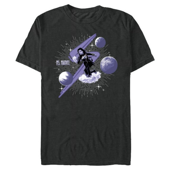 Marvel Studios The Marvels Ms. Marvel Kamala Khan and Symbol - Short Sleeve Blended T-Shirt for Adults - Customized-Dark Heather