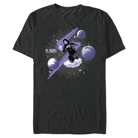 Marvel Studios The Marvels Ms. Marvel Kamala Khan and Symbol - Short Sleeve Blended T-Shirt for Adults - Customized-Dark Heather