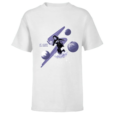 Marvel Studios The Marvels Ms. Marvel Kamala Khan and Symbol - Short Sleeve T-Shirt for Kids - Customized-White