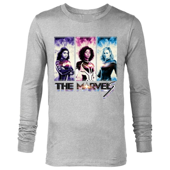 Marvel Studios The Marvels Ms. Marvel Photon Captain Marvel - Long Sleeve T-Shirt for Men - Customized-Athletic Heather