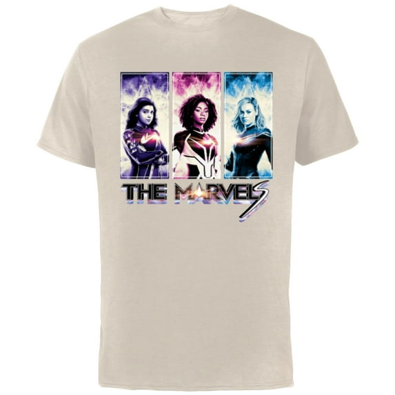 Marvel Studios The Marvels Ms. Marvel Photon Captain Marvel - Short Sleeve Cotton T-Shirt for Adults - Customized-Natural