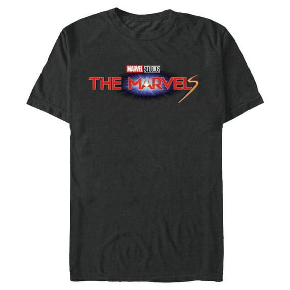 Marvel Studios The Marvels Official Movie Logo - Short Sleeve Blended T-Shirt for Adults - Customized-Dark Heather