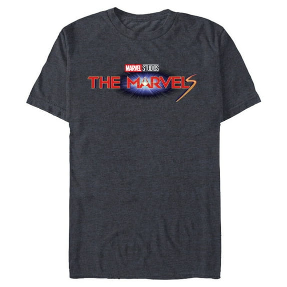 Marvel Studios The Marvels Official Movie Logo - Short Sleeve Blended T-Shirt for Adults - Customized-Navy Heather