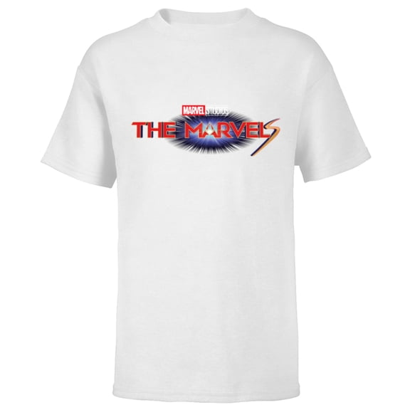 Marvel Studios The Marvels Official Movie Logo - Short Sleeve T-Shirt for Kids - Customized-White