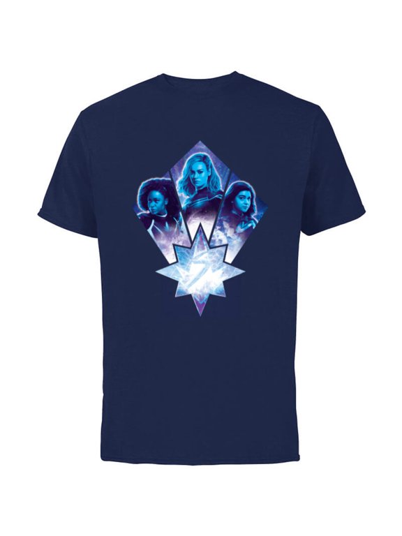 Studios The Marvels Photon Captain Marvel Ms. Marvel - Short Sleeve Cotton T-Shirt for Adults - Customized-Navy