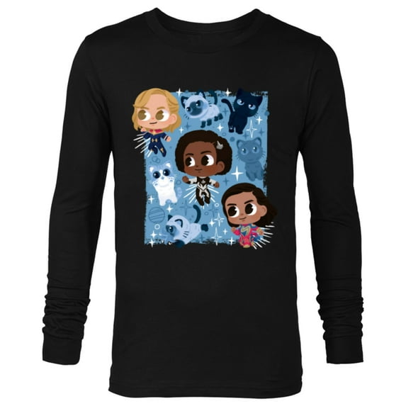 Marvel Studios The Marvels Super Heroes and Flerkittens Cute - Long Sleeve T-Shirt for Men - Customized-Black