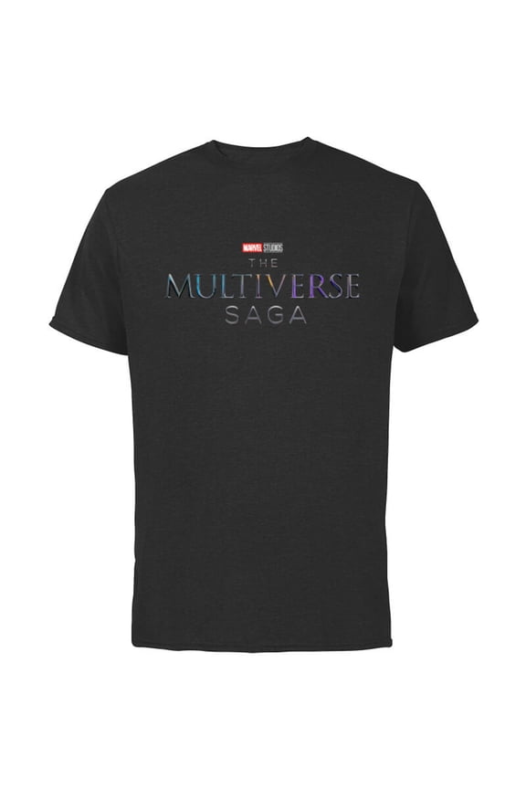 Studios The Multiverse Saga MCU Logo - Short Sleeve Cotton T-Shirt for Adults - Customized-Black