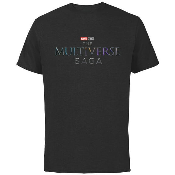 Marvel Studios The Multiverse Saga MCU Logo - Short Sleeve Cotton T-Shirt for Adults - Customized-Black