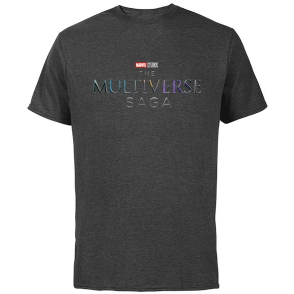 Marvel Studios The Multiverse Saga MCU Logo - Short Sleeve Cotton T-Shirt for Adults - Customized-Charcoal