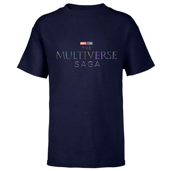 Marvel Studios The Multiverse Saga MCU Logo - Short Sleeve T-Shirt for Kids - Customized-Navy