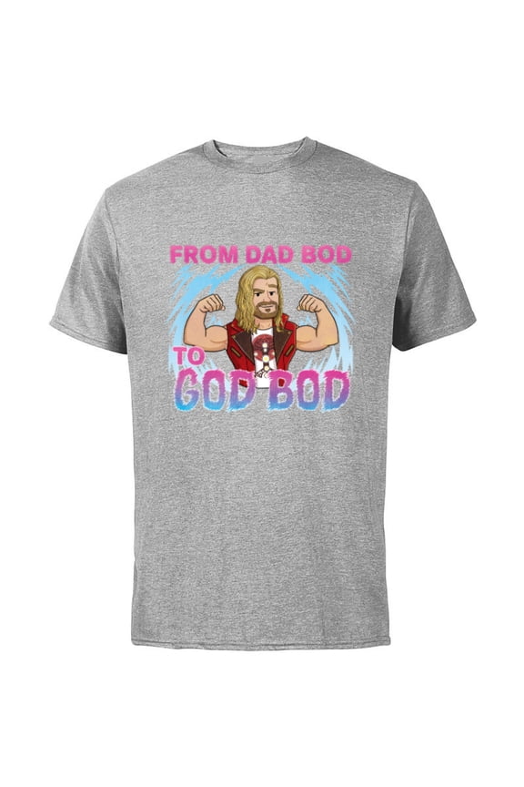 Studios Thor: Love and Thunder Dad Bod to God Bod - Short Sleeve Cotton T-Shirt for Adults - Customized-Athletic Heather