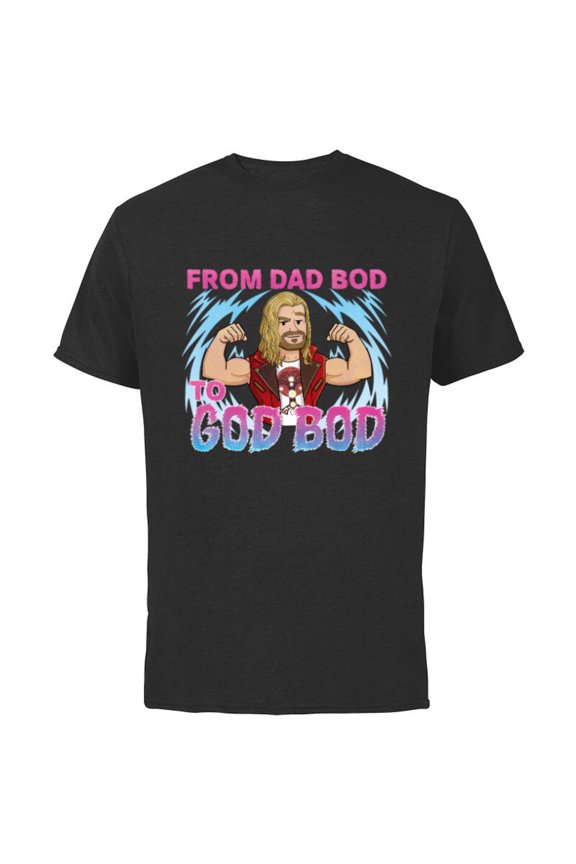 Studios Thor: Love and Thunder Dad Bod to God Bod - Short Sleeve Cotton T-Shirt for Adults - Customized-Black