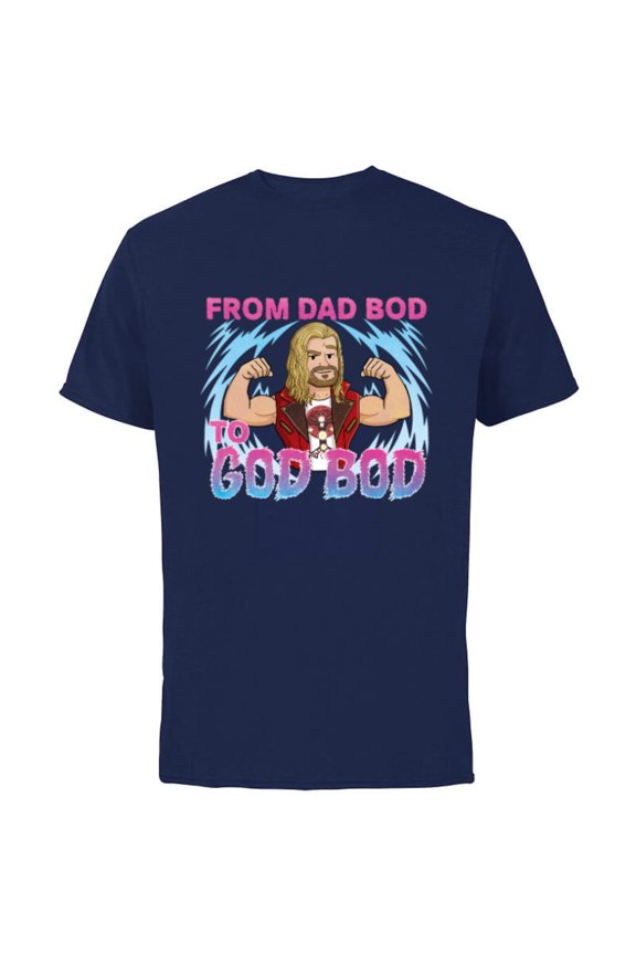 Studios Thor: Love and Thunder Dad Bod to God Bod - Short Sleeve Cotton T-Shirt for Adults - Customized-Navy