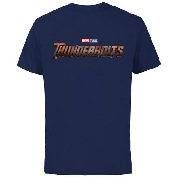 Marvel Studios Thunderbolts MCU Movie Logo - Short Sleeve Cotton T-Shirt for Adults - Customized-Navy