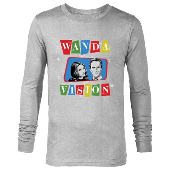 Marvel Studios WandaVision Logo TV Sitcom Style Disney+ - Long Sleeve T-Shirt for Men - Customized-Athletic Heather