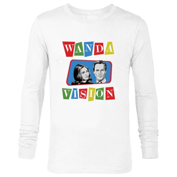 Marvel Studios WandaVision Logo TV Sitcom Style Disney+ - Long Sleeve T-Shirt for Men - Customized-White