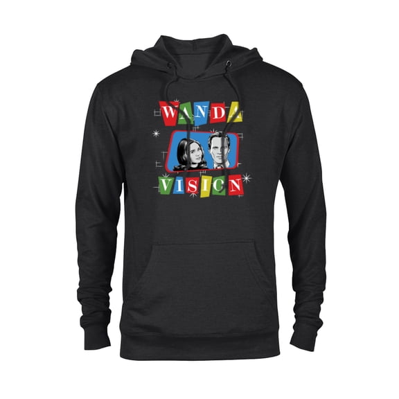 Marvel Studios WandaVision Logo TV Sitcom Style Disney+ - Pullover Hoodie for Adults - Customized-Black