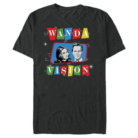 Marvel Studios WandaVision Logo TV Sitcom Style Disney+ - Short Sleeve Blended T-Shirt for Adults - Customized-Dark Heather