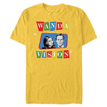 Marvel Studios WandaVision Logo TV Sitcom Style Disney  - Short Sleeve Blended T-Shirt for Adults - Customized-Yellow