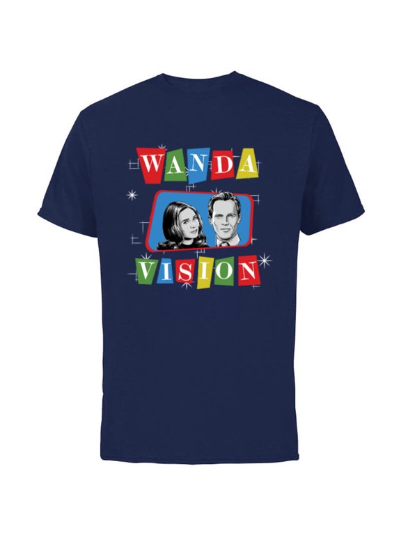 Studios WandaVision Logo TV Sitcom Style Disney+ - Short Sleeve Cotton T-Shirt for Adults - Customized-Navy