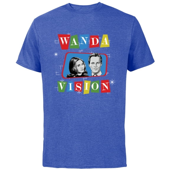 Marvel Studios WandaVision Logo TV Sitcom Style Disney  - Short Sleeve Cotton T-Shirt for Adults - Customized-Royal Heather