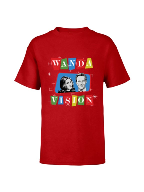 Studios WandaVision Logo TV Sitcom Style Disney+ - Short Sleeve T-Shirt for Kids - Customized-Red