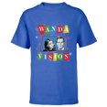thumbnail image 1 of Marvel Studios WandaVision Logo TV Sitcom Style Disney+ - Short Sleeve T-Shirt for Kids - Customized-Royal, 1 of 5