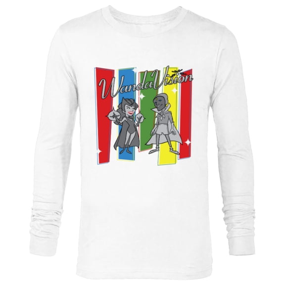 Marvel Studios WandaVision Logo TV Toon B&W Disney+ - Long Sleeve T-Shirt for Men - Customized-White