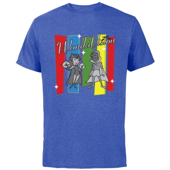 Marvel Studios WandaVision Logo TV Toon B&W Disney  - Short Sleeve Cotton T-Shirt for Adults - Customized-Royal Heather