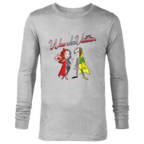 Marvel Studios WandaVision Logo Toon 1950s to 1990s Disney+ - Long Sleeve T-Shirt for Men - Customized-Athletic Heather