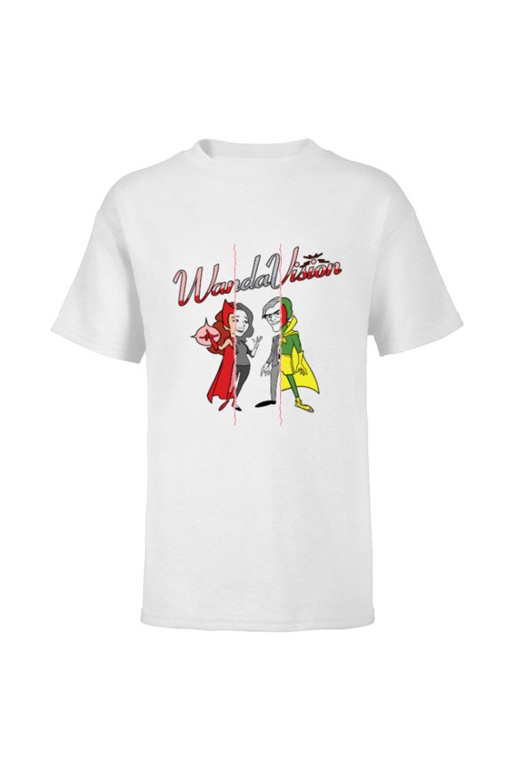 Studios WandaVision Logo Toon 1950s to 1990s Disney+ - Short Sleeve T-Shirt for Kids - Customized-White