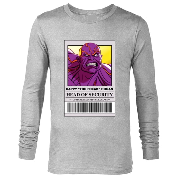 Marvel Studios What If...? Happy “The Freak” Hogan ID Card - Long Sleeve T-Shirt for Men - Customized-Athletic Heather