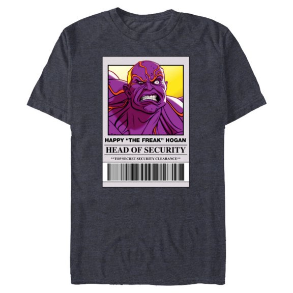 Marvel Studios What If...? Happy “The Freak” Hogan ID Card - Short Sleeve Blended T-Shirt for Adults - Customized-Denim Snow Heather