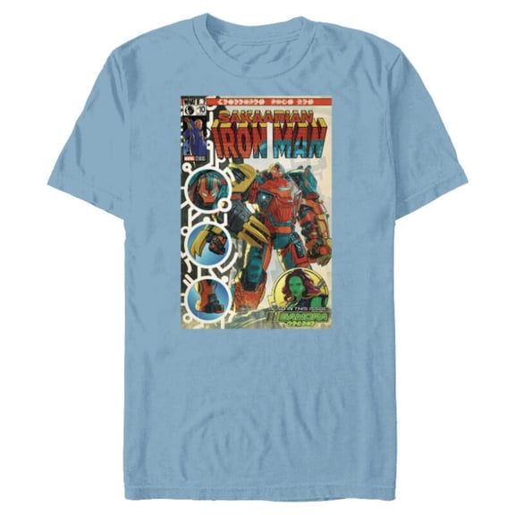Marvel Studios What If...? Sakaarian Iron Man & Gamora Comic - Short Sleeve Blended T-Shirt for Adults - Customized-Ocean Blue