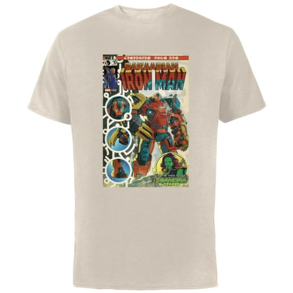 Marvel Studios What If...? Sakaarian Iron Man & Gamora Comic - Short Sleeve Cotton T-Shirt for Adults - Customized-Natural
