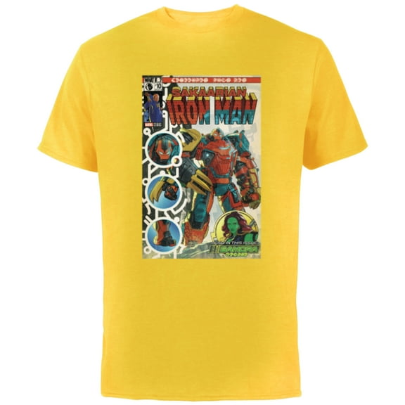 Marvel Studios What If...? Sakaarian Iron Man & Gamora Comic - Short Sleeve Cotton T-Shirt for Adults - Customized-Yellow