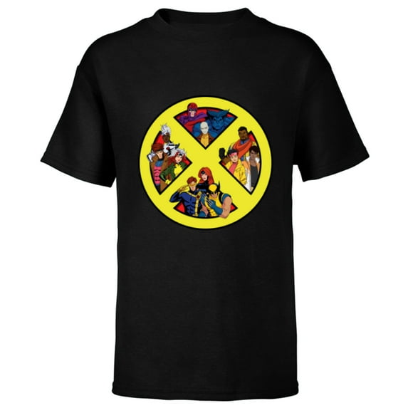 Marvel Studios X-Men ’97 Animated Series Team X-Logo Symbol - Short Sleeve T-Shirt for Kids - Customized-Black