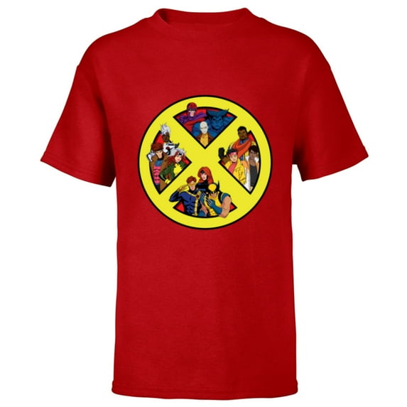 Marvel Studios X-Men ’97 Animated Series Team X-Logo Symbol - Short Sleeve T-Shirt for Kids - Customized-Red